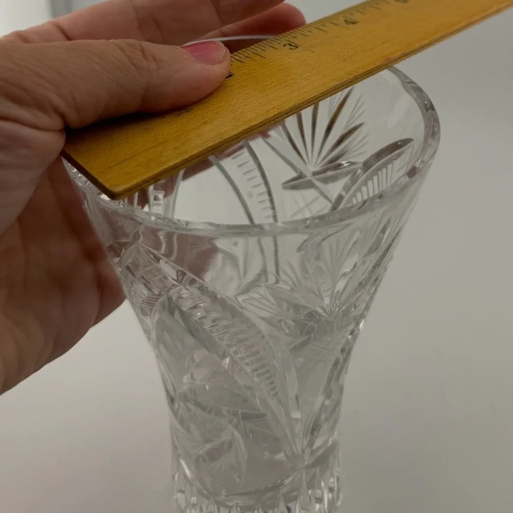 Clear Cut Crystal Starburst Flared Flower Vase